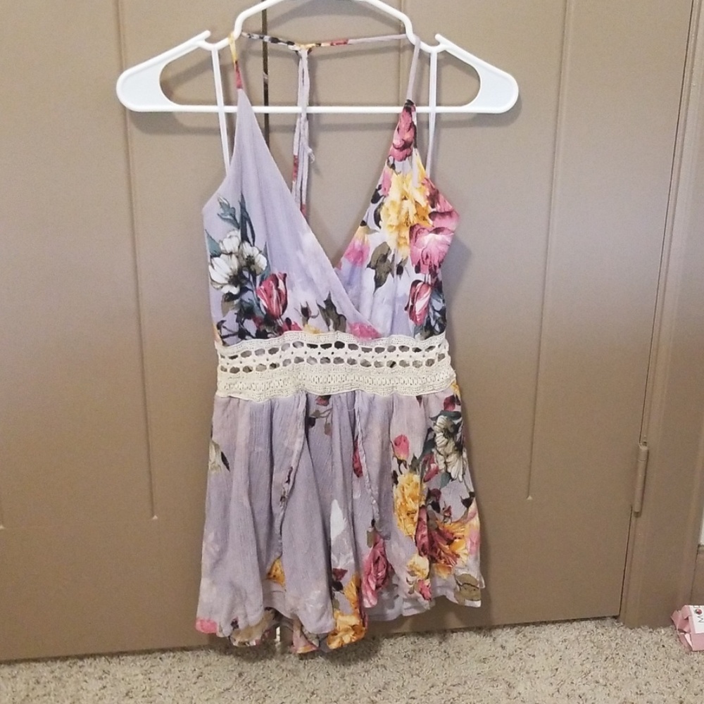 Lavender tie romper
